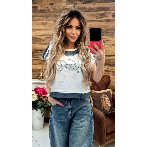 Тениска demi в бяло